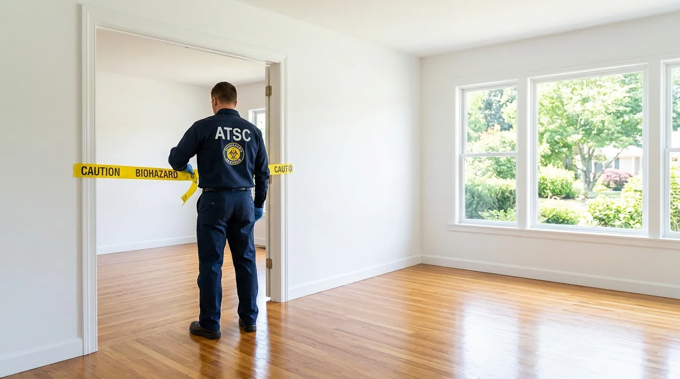 Certified biohazard cleanup crew performing Decomposition Cleanup in New Haven